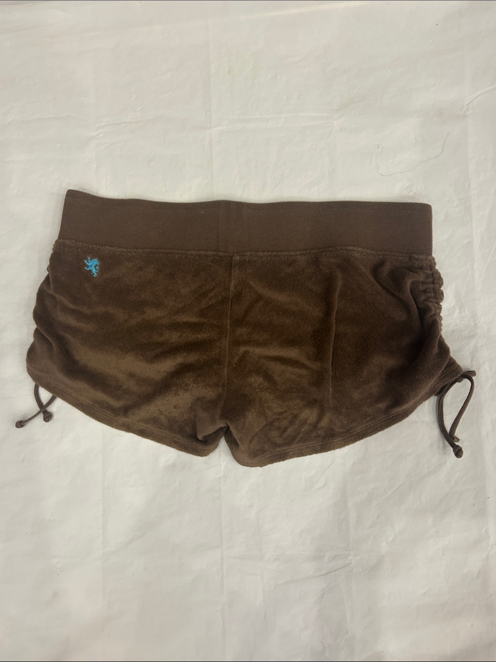 Express Chocolate Brown Velour Side-Ruched Athletic Shorts - Picture 6 of 10